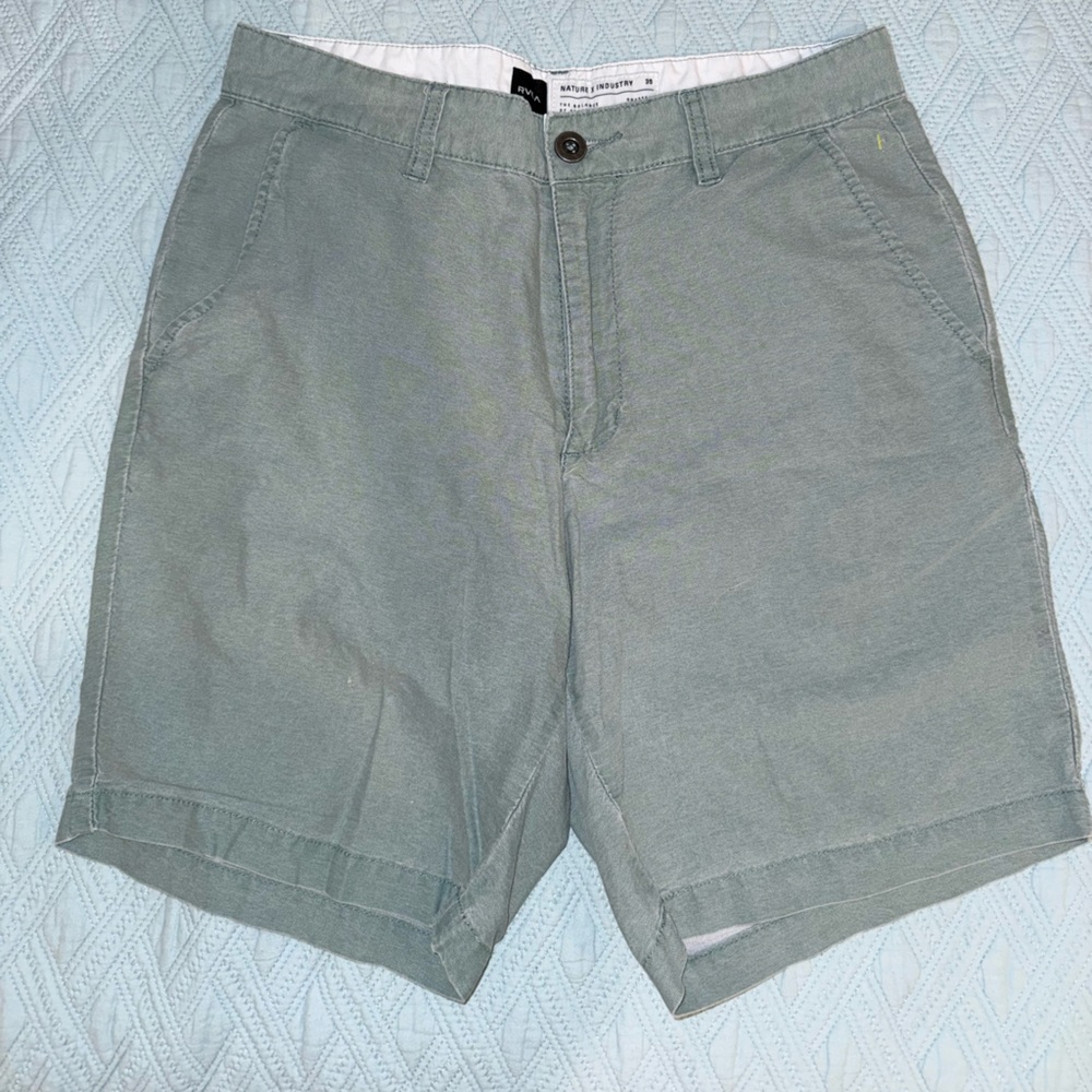 RVCA Men's Sage Green Flat Front Shorts